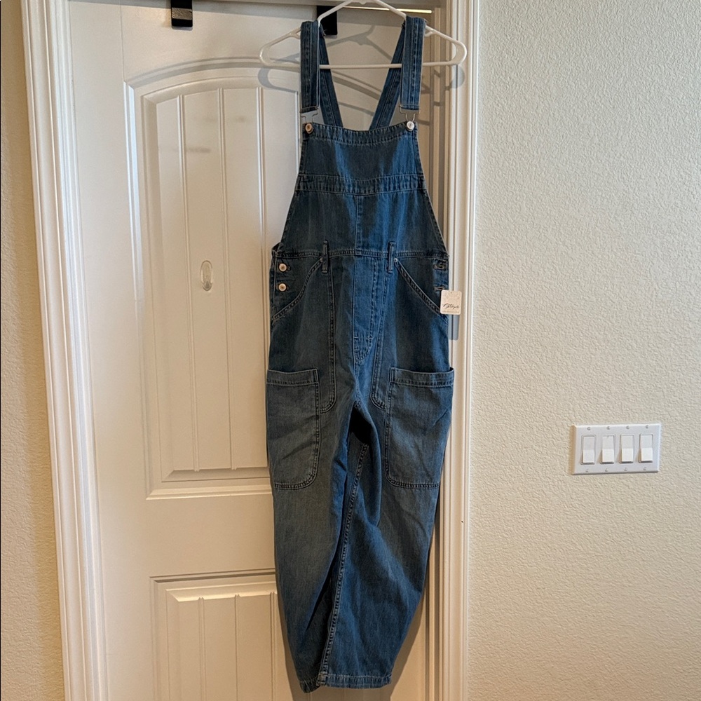 Free people Blue Denim Overalls